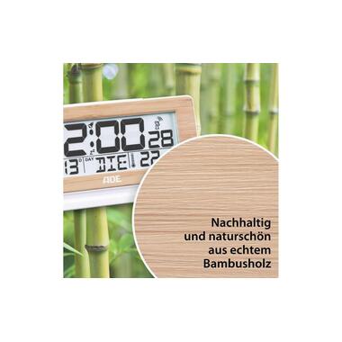 ADE digital alarm clock with temperature and date display