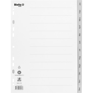BIELLA Register PP A4 47141390U grau Jan-Dez DE