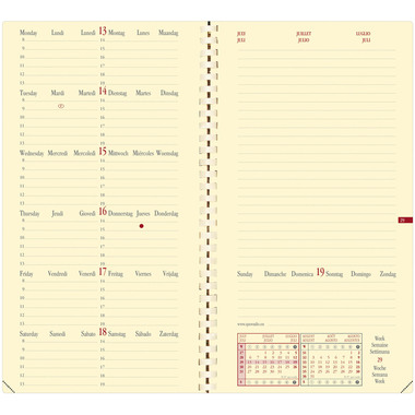 QUO-VADIS Agenda Impala Italnote 2026 219083Q 1W/2S schwarz ML 8.8x17cm