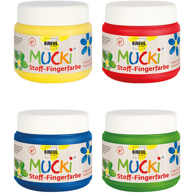 KREUL Stoff-Fingerfarbe 28400 4 Farben, assortiert