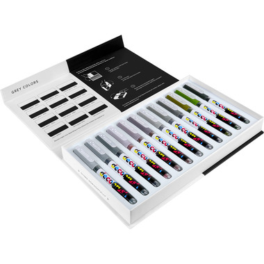 KARIN Pigment Deco Brush 29C2 Grey Colors Set 12 Farben