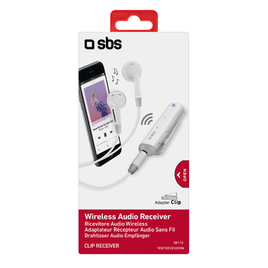 Wireless receiver with clip and earphones | SBS