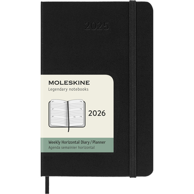 MOLESKINE Agenda Classic Pocket 2026 DHB12WH2Y26 1W/2S schwarz HC 9x14cm