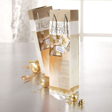 SIGEL Geschenktasche Golden Shimmer GT018 glossy 100x350x80mm 5 pcs.