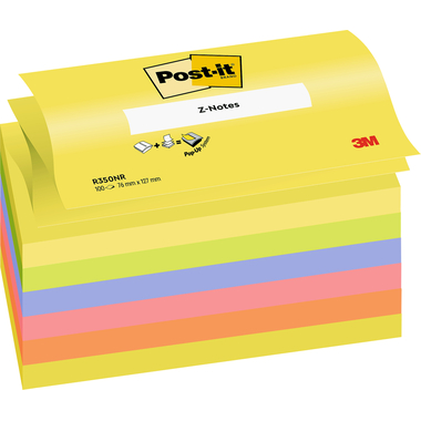 POST-IT Z-Notes neon 76x127mm R-350NRB rainbow 6x100 Blatt