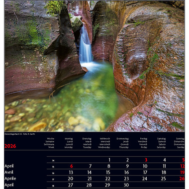 CALENDARIA Calendrier 2026 9783036205434 Switzerland ML 30x30cm