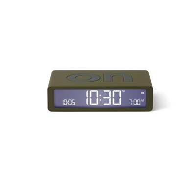 Lexon Digital Alarm Clock Flip Classic Khaki