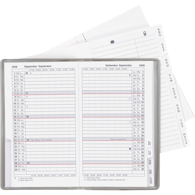 BIELLA Agenda Paris 2026 851512280026U 1M/2P silber ML 7.5x12.6cm