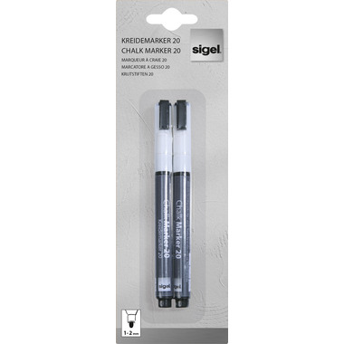 SIGEL Kreidemarker 1-2mm BA178 weiss 2 Stück