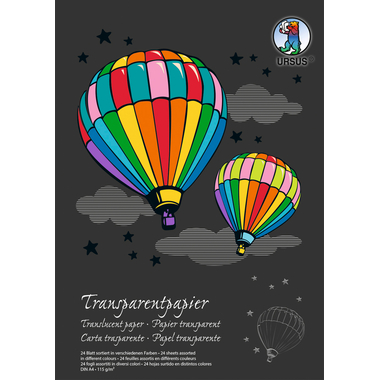 URSUS Papier transparent bloc A4 12164699SE 115g, ass. 24 flls.