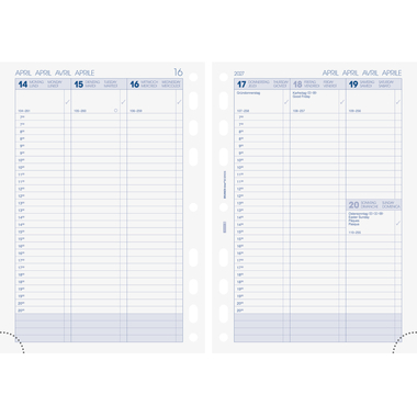 BRUNNEN Timer inserts 2027 1079101007 1S/2P Spalte DE A5