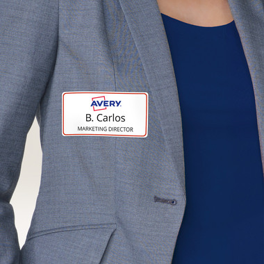 AVERY ZWECKFORM Namens-Etiketten L4786-20 weiss/rot 80x50mm 200 Stück