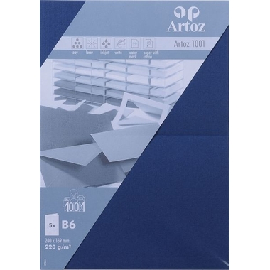 ARTOZ Karten 1001 B6 107362264 220g, classic blau 5 Blatt