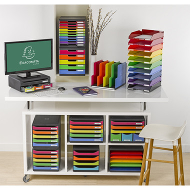 EXACOMPTA Schubladenbox Store-Box Maxi 306798D schwarz/Regenbogen, 6 Schubl.