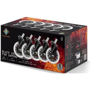 DELTACO Ersatzrollen Casters Schwarz