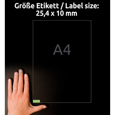 AVERY ZWECKFORM Etiketten 25,4x10mm L6049-20 grün 3780Stk./20Bl.