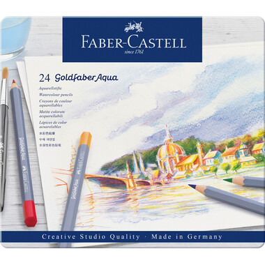 FABER-CASTELL Goldfaber Aquarellstift 114624 24er Metalletui