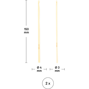 I AM CREATIVE Häkelnadel Set 6201.13 4 & 3 mm 2 Stück