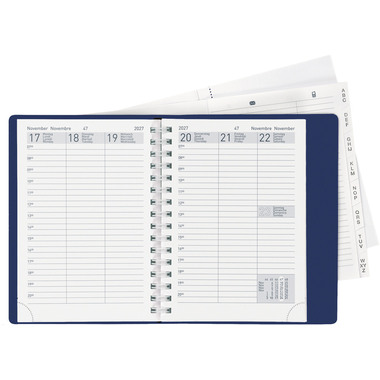 BIELLA Agenda Rex Wire-O 2027 825773050027U 1S/2P blu ML 10.1x14.2cm