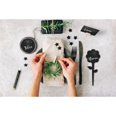 SECURIT Gartenstecker SILHOUETTE TAG-FLOWER-5 schwarz 18x7x0.1cm