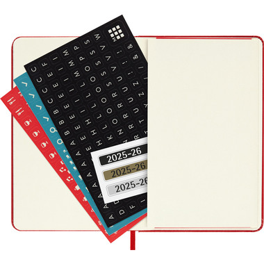 MOLESKINE Wochen-Notizkalender 25/26 DHF218WN2Y26 18M liniert HC rot 9x14cm