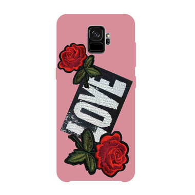 Coque rigide avec patch Love pour Samsung Galaxy S9