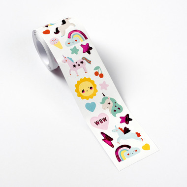 FOLIA Stickerrolle Einhorn 4m 27102 pink