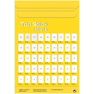 HERMA Étiquette TopStick 30.5x16.9mm 8728 universel, blanc 9600 piéces