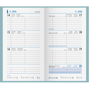 BIELLA Agenda Colorful 2026 830760310026U 1S/2P verde s. ML 8.7x15.3cm