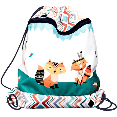 FUNKI Turnsack Indian Foxes 6030.024 türkis 360x420mm