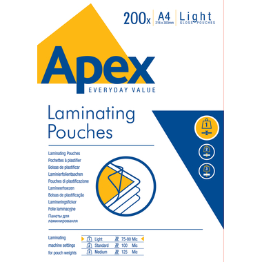 FELLOWES Pochettes à plastifier A4 6005301 brillant, 75my 200 pcs.