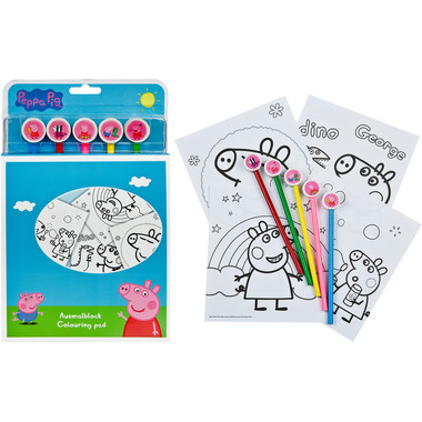UNDERCOVER Ausmalblock m. 5 Buntstiften PIGP1300 Peppa Pig