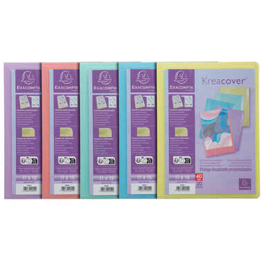 EXACOMPTA Livre présent. Aquarel 11x15cm 5809E ass. 20 pochettes