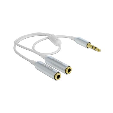 Delock Audio Cable Jack 3.5 mm, male – female, 0.25 m White