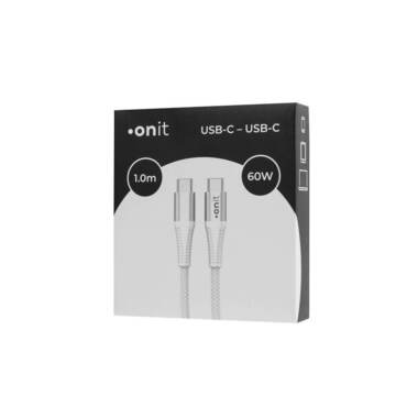 onit cavo USB 3.0 60 W, USB-C - USB-C, 1 m, bianco