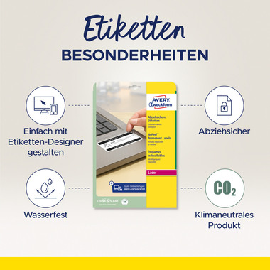 AVERY ZWECKFORM Etiketten 45,7×25,4mm L6145-20 non perm. 800 Stück