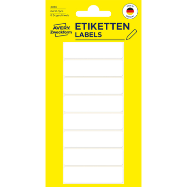 AVERY ZWECKFORM Etiquettes 50×14mm 3086 blanc 64 pcs.