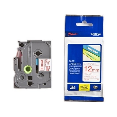 PTOUCH Band, laminiert rot/weiss TZe-232 PT-1280VP 12 mm