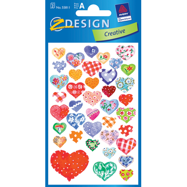 Z-DESIGN Sticker Creative 55811 Herze 2 Stück