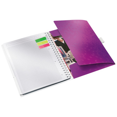 LEITZ Spiralbuch WOW PP A4 46450062 violett 80 Blatt