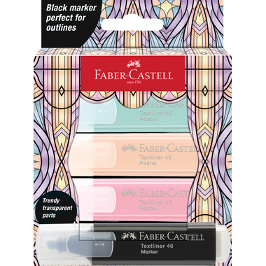 FABER-CASTELL Textmarker TL 46 Glassy 254694 Pastell 4 Stück