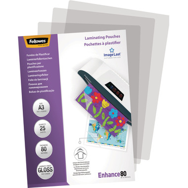 FELLOWES Pochettes à plastifier A3 5396403 brillant, 80my 25 pcs.