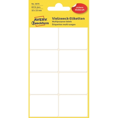 AVERY ZWECKFORM Etiketten 32×23mm 3075 weiss 60 Stück