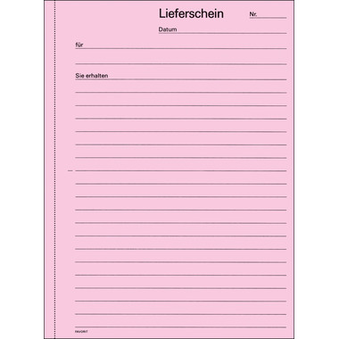 FAVORIT Bloc-notes form. Livraison A5 9231 OK papier autocopiant 50x2 flls.
