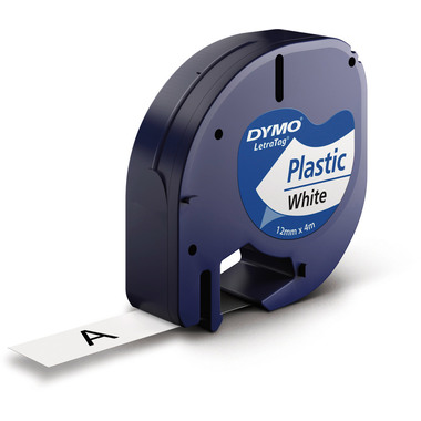 DYMO Schriftband LetraTag weiss S0721660 Plastik 12mmx4m