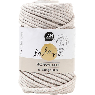 I AM CREATIVE Macrame Rope 6205.29 stone 5mm, 330g