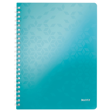 LEITZ Spiralbuch WOW PP A4 46380051 eisblau 80 Blatt