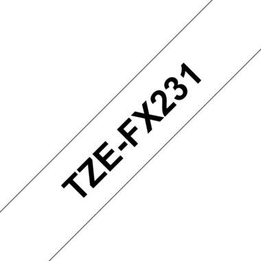 PTOUCH Flexitape laminé noir/blanc TZe-FX231 pour PT-550 12 mm