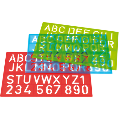 WESTCOTT Chablon 50cm E-10600 00 A-Z, 0-9 bleu/rouge/vert