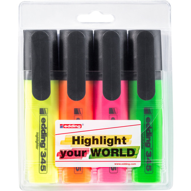 EDDING Textmarker 345 345-E4 4 Farben ass.